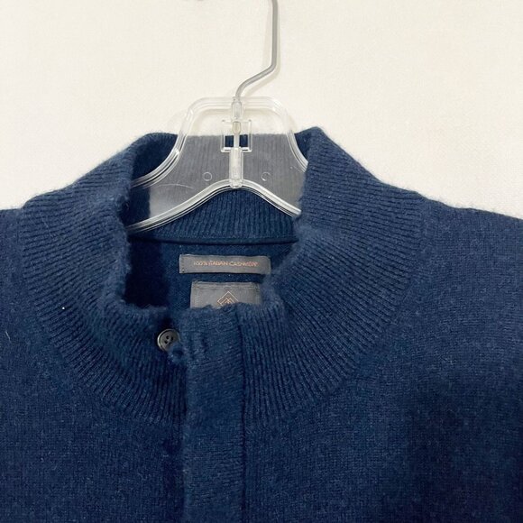 Monte Rosse Navy Blue Italian Cashmere Quarter Zip Sweater - Men's Size XL - Picture 4 of 8